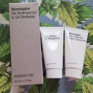 Necessaire set: gel deodorant, shampoo and conditioner